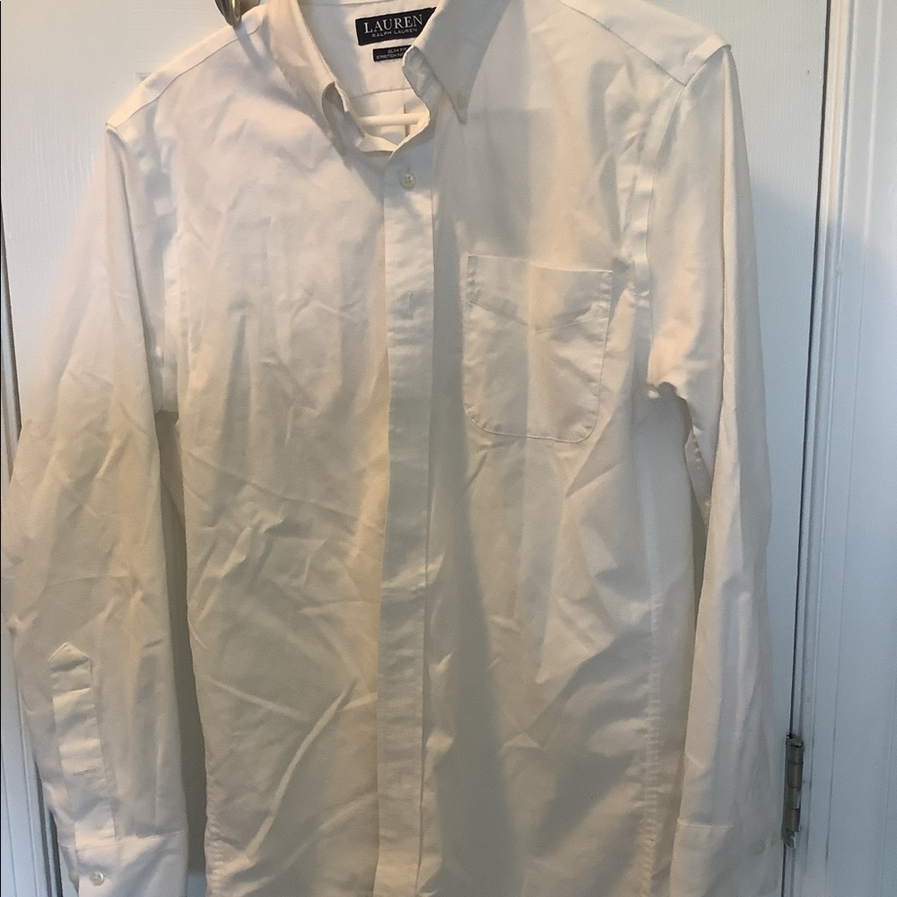 Polo Ralph Lauren white button down dress shirt
